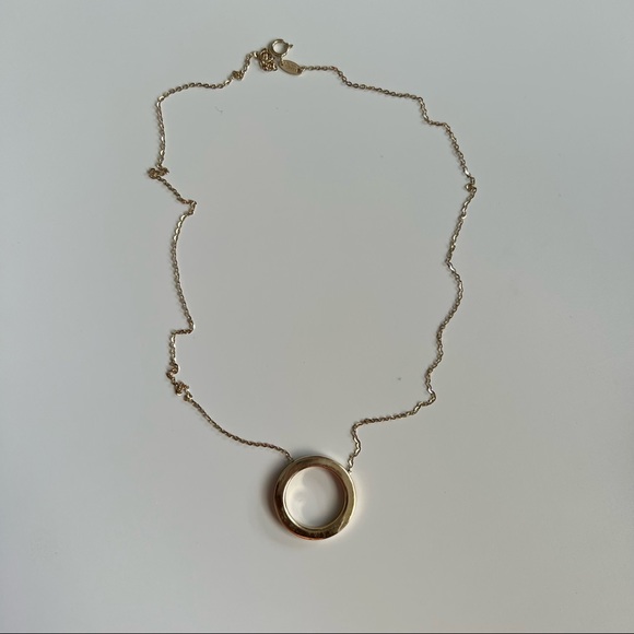 14k Gold Circle Pendant and Necklace Chain - Fine Jewelry - Picture 3 of 16